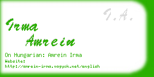 irma amrein business card